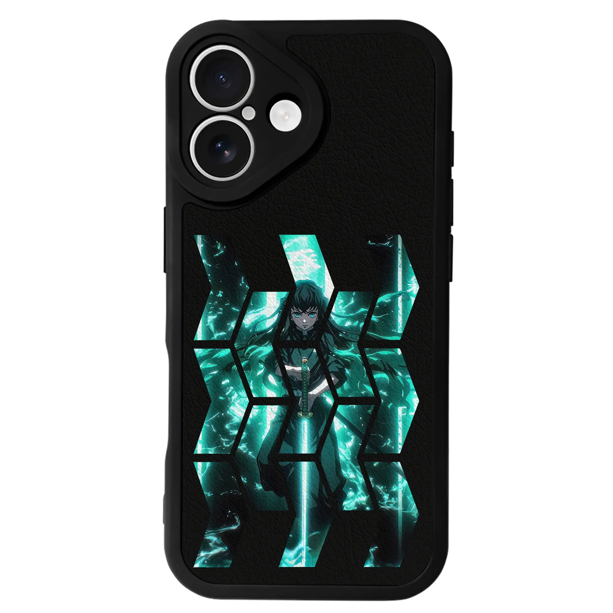 鬼滅の刃 グッズ,時透 無一郎 - IPhone 16シリーズ対応 ・ シリコンスマホケース ・ レザー調 ・ 高精度フィット ・ 耐衝撃 ・ ワイヤレス充電対応 ・ 精密カット